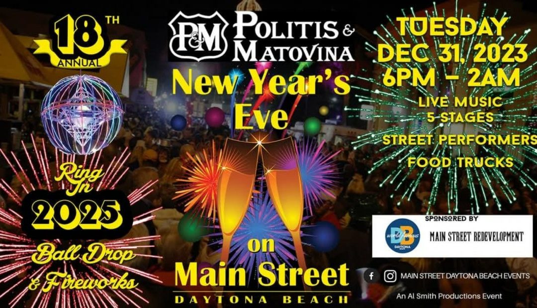 Family-Friendly New Year’s Eve Celebration on Main Street, Daytona Beach