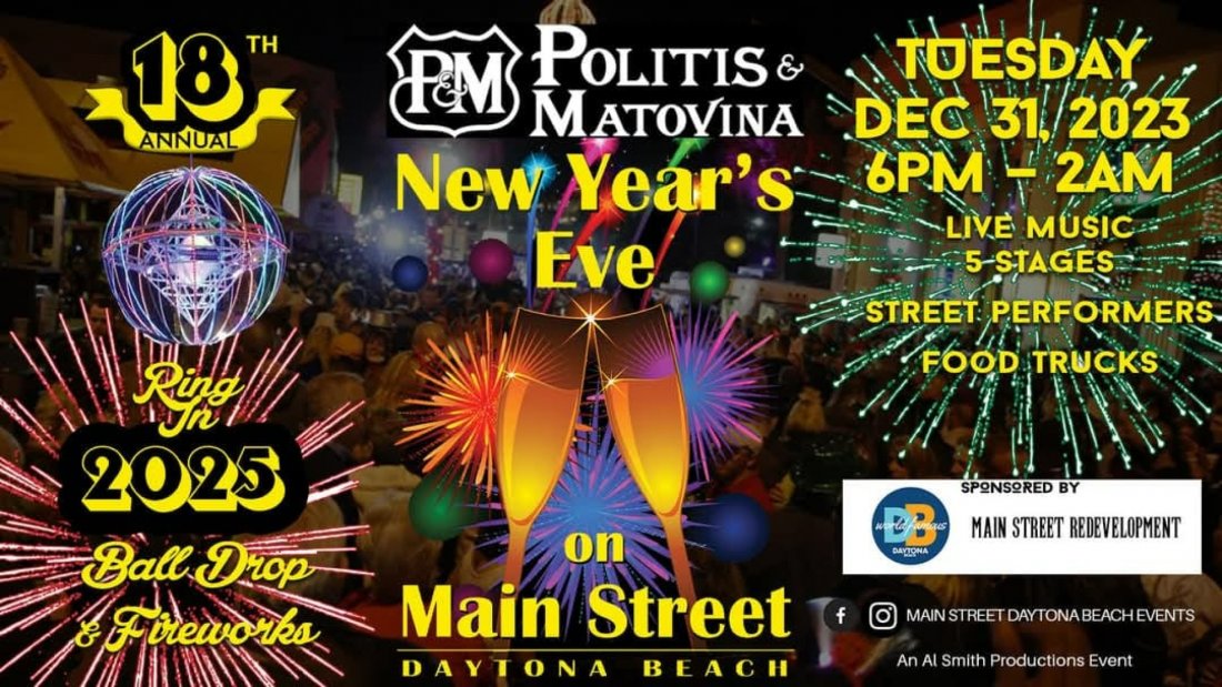 Family-Friendly New Year's Eve Celebration on Main Street, Daytona Beach